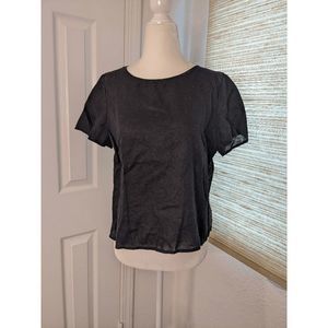 Madewell Split Back Linen Short Sleeved Shirt